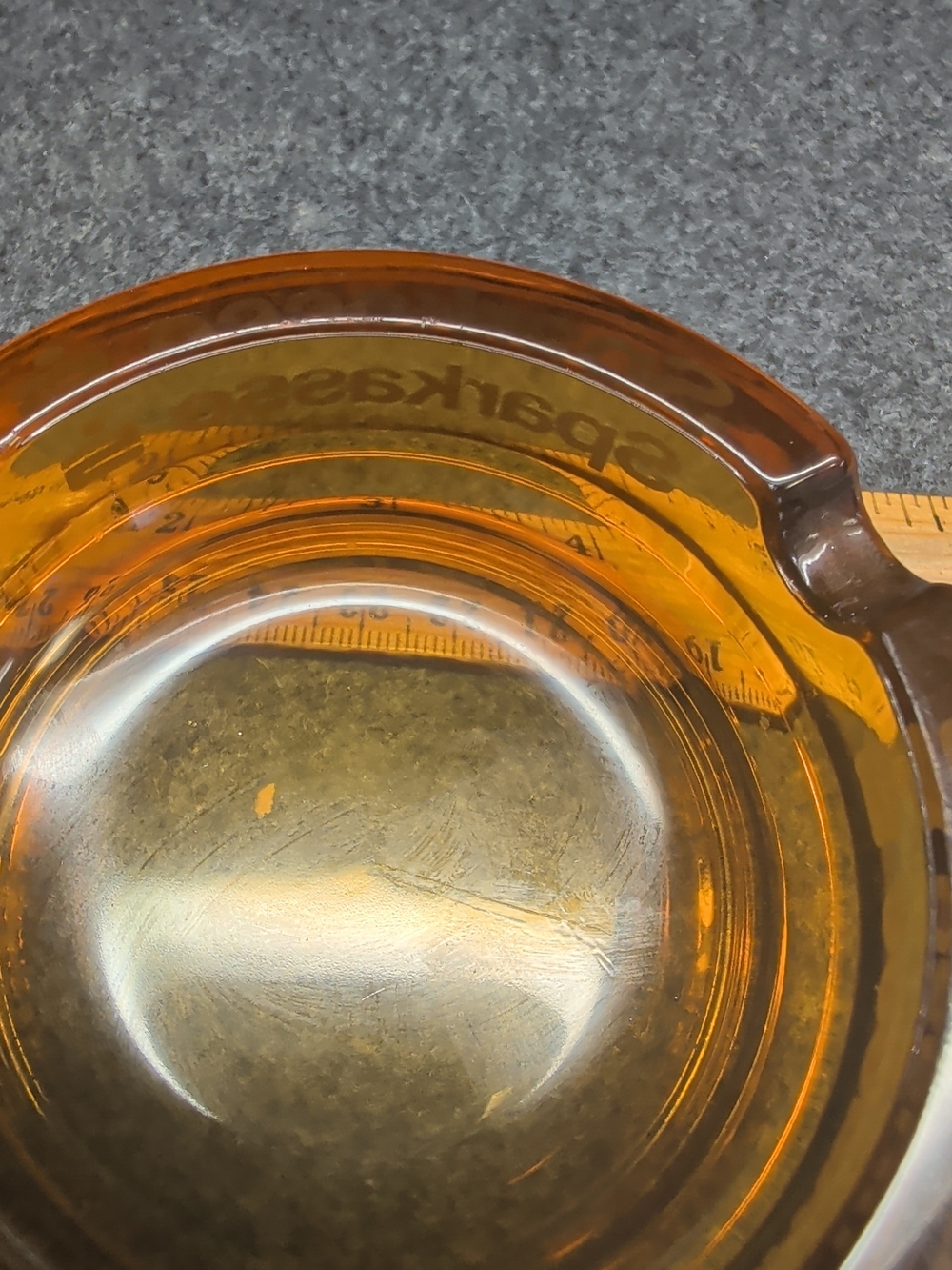 Sparkasse Amber Glass Ashtray - Picture 7 of 7